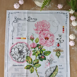 Tea towel - DAMASK ROSE