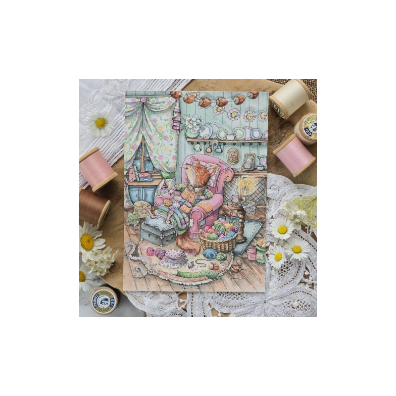 Carte Postale - soirée tricot