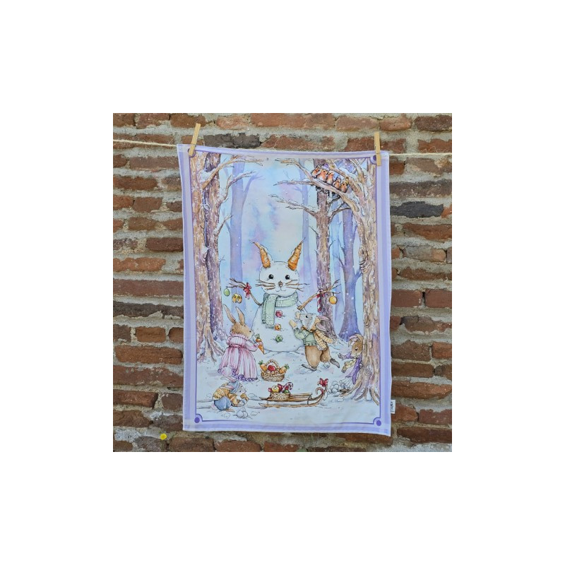 Tea towel - Jeux dans la neige
